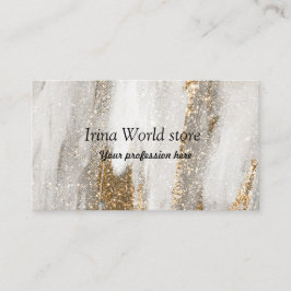 Luxus Marmor Gold Paint Strokes Gold weiß Visitenkarte