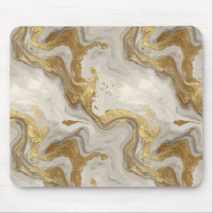 Luxus Marmor Gold Weiß Harmonie Abstrakte Muster Mousepad