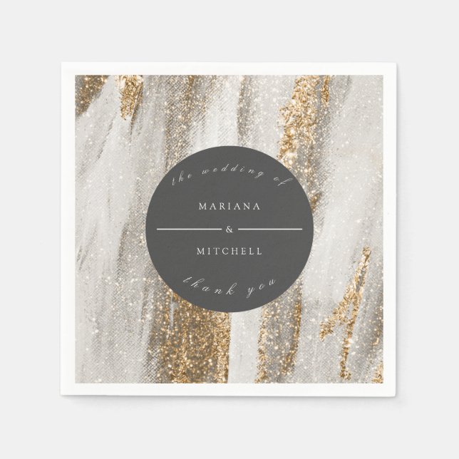 Luxus Marmor Gold weiß und grau Serviette (Vorderseite)