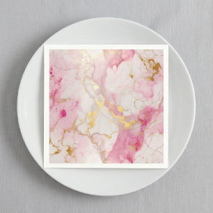 Luxus-Marmor in Rosa und Gold - Neapel Serviette