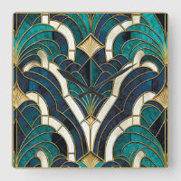 Luxus Marmor Mosaik Art Deco Blaues Gold und Aquam