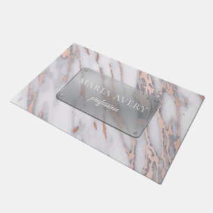 Luxus-Marmorgeschäft Rose Gold Metallic Business Fußmatte