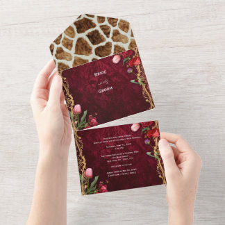 Luxus Matte Wedding Einladungspaket All In One Einladung