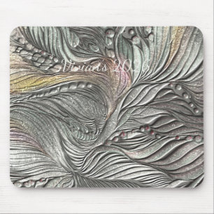 Luxus-Mauspad mit silbermetallicfarbenen Blättern  Mousepad