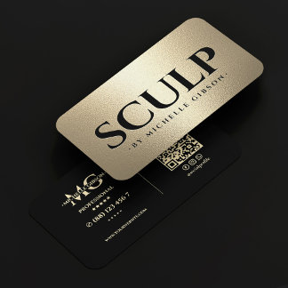 Luxus MedSpa Black Sculp Faux Gold Visitenkarte