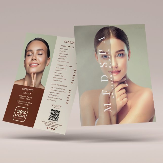 Luxus-MedSpa-Service-Menü-Flugblattvorlage Flyer (Von Creator hochgeladen)