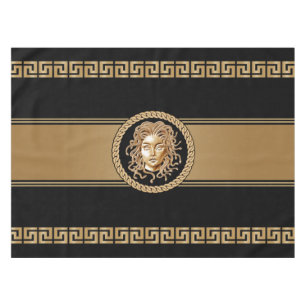 Luxus Medusa Black & Gold Tablecloth Tischdecke
