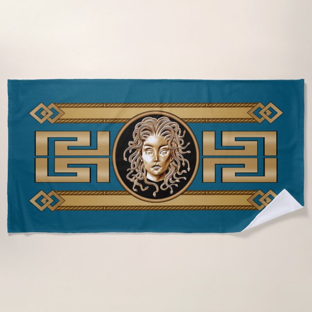 Luxus Medusa Gold Handtuch (Vorderseite)