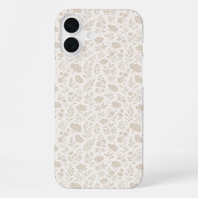Luxus Minimal Botanisches Muster iPhone 16 Plus Hülle (Rückseite)