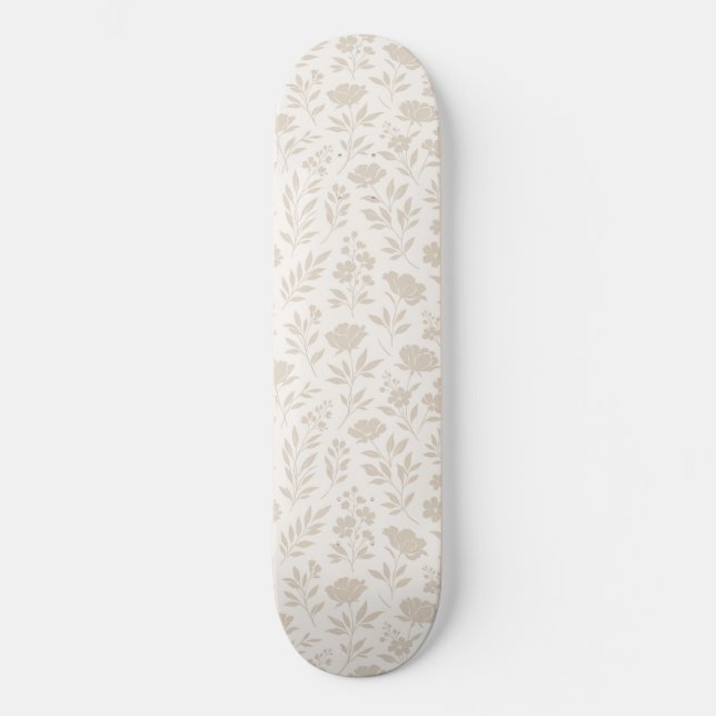 Luxus Minimal Botanisches Muster Skateboard (Vorderseite)