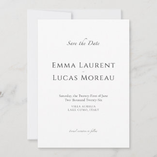 Luxus-Minimalismus Save the Date Elegante Hochzeit