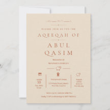 Luxus minimalist beige islamische Aqeeqah Baby Boy