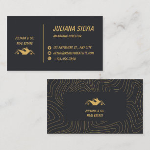 Luxus-Minimalist-Gold-Immobilienmaklerkarte Visitenkarte
