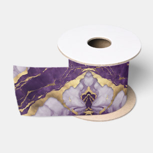 Luxus Minimalistisch Gold Lilac Lila Marble Swirl Satinband