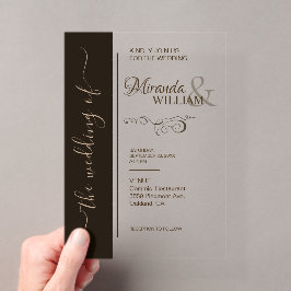 Luxus-Minimalistische-Typografie-Hochzeit Acryleinladungen