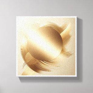 Luxus-Minimalistischer goldener Diskus - Elegantes Leinwanddruck