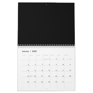 Luxus-Minimalistischer schwarzer Kalender für mode