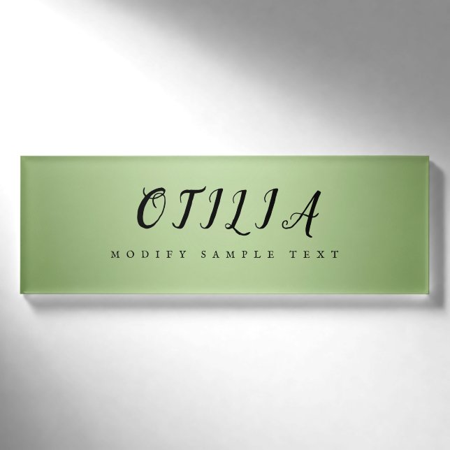 Luxus Mint Green Beauty Salon Mitarbeiter Name Abz Namenschild (Vorderseite)