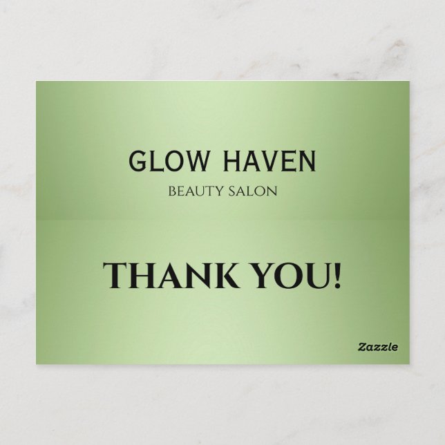 Luxus Mint Green Beauty Salon Postkarte (Rückseite)