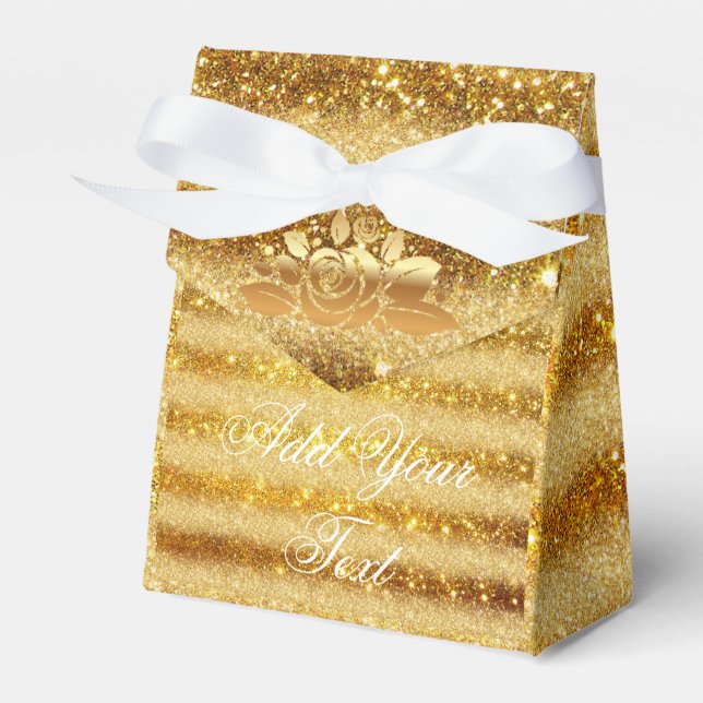 Luxus Mit Monogramm Popular Gold Glitzer Geschenkschachtel (Vorderseite)