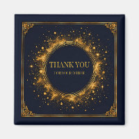 Luxus-Mitternachts-Navy-Gold-Quadrat-Geschenkbox-E