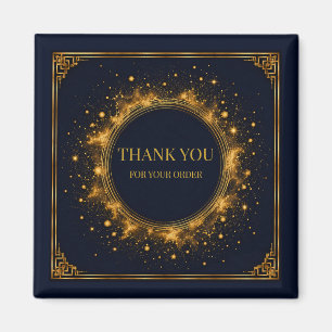 Luxus-Mitternachts-Navy-Gold-Quadrat-Geschenkbox-E Magnet