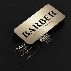 Luxus-Mobiler-Barbier Schwarz Faux Gold Visitenkarte