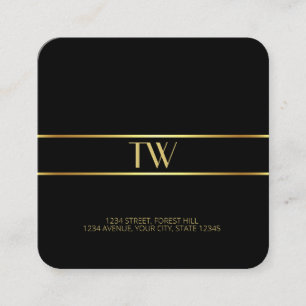 Luxus Modern Elegante Gold Monogramm-Vorlage Quadratische Visitenkarte