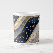 Luxus, Modern, Gold Blau Muster,