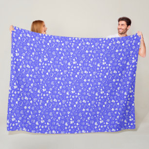 Luxus Moderne Elegante Liebe Blaues Herz Fleecedecke