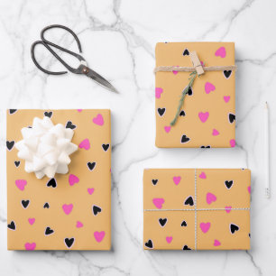Luxus Moderne Elegante Liebe Goldenes Herz Geschenkpapier Set