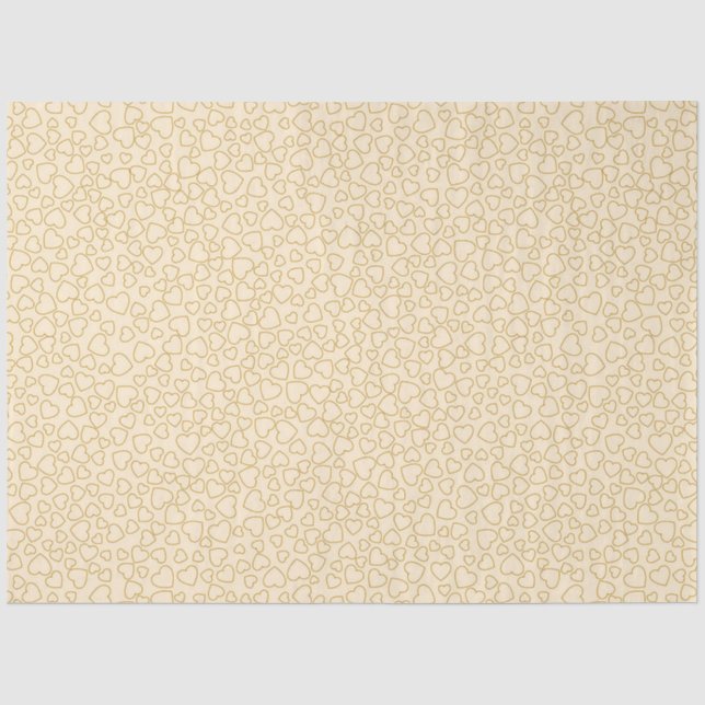 Luxus Moderne Elegante Liebe Goldenes Herz Seidenpapier (Vorderseite)