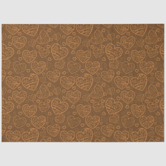 Luxus Moderne Elegante Liebe Goldenes Herz Seidenpapier (Vorderseite)