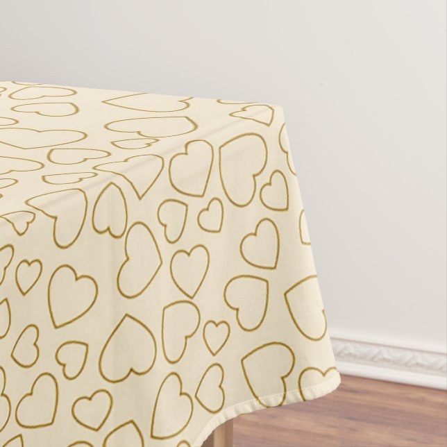 Luxus Moderne Elegante Liebe Goldenes Herz Tischdecke (Beispiel)