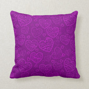 Luxus Moderne Elegante Liebe Lila Herz Kissen