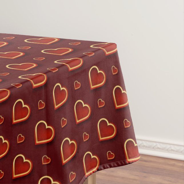Luxus Moderne Elegante Liebe Rotes Gold Herzstück Tischdecke (Beispiel)