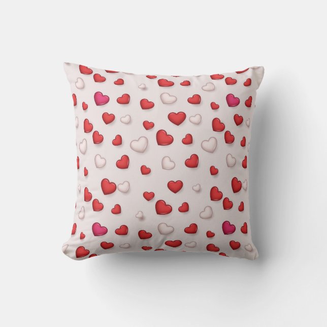 Luxus Moderne Elegante Liebe Rotes Herz Kissen (Vorderseite)