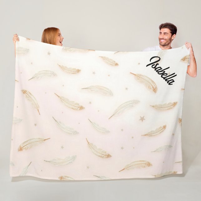 Luxus Moderne Federn Boho Kollektion Fleecedecke (Beispiel)