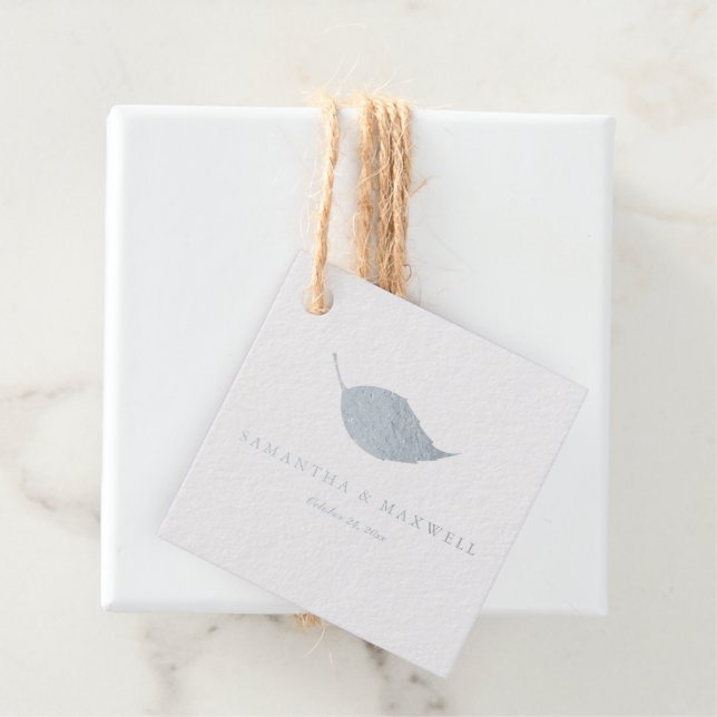 Luxus Moderne Hochzeit Dusty Blue Geschenkanhänger (Mit Box)