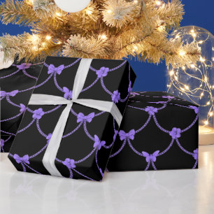 Luxus Moderne Lila Blumen-Schmetterlinge Geschenkpapier
