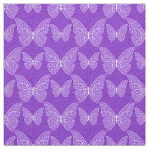 Luxus Moderne Lila Blumen-Schmetterlinge Stoff