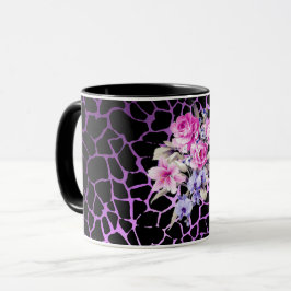 Luxus Moderne Lila Schwarze Rose Tigar Tasse
