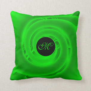 Luxus Moderne Neon Green Abstrakt Floral Rose Kissen