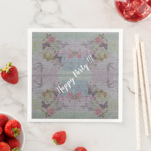 Luxus moderne Vintage-Blumenrose Serviette