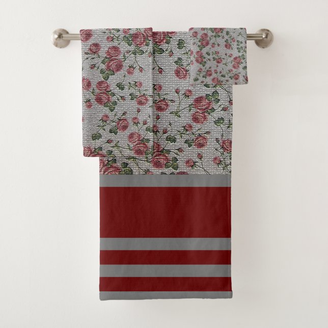 Luxus Moderne Vintage Rose Badhandtuch Set (Insitu)
