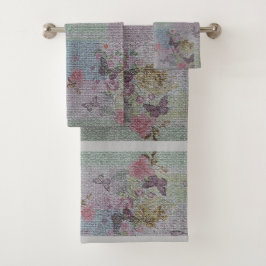 Luxus Moderne Vintage Rose Badhandtuch Set