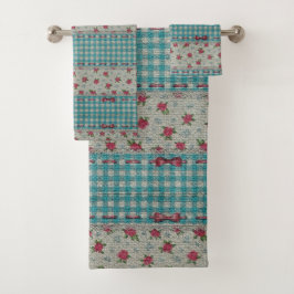 Luxus Moderne Vintage Rose Badhandtuch Set