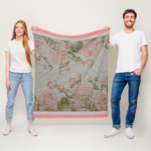 Luxus Moderne Vintage Rose Fleecedecke