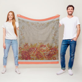 Luxus Moderne Vintage Rose Fleecedecke