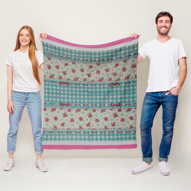 Luxus Moderne Vintage Rose Fleecedecke (Beispiel)